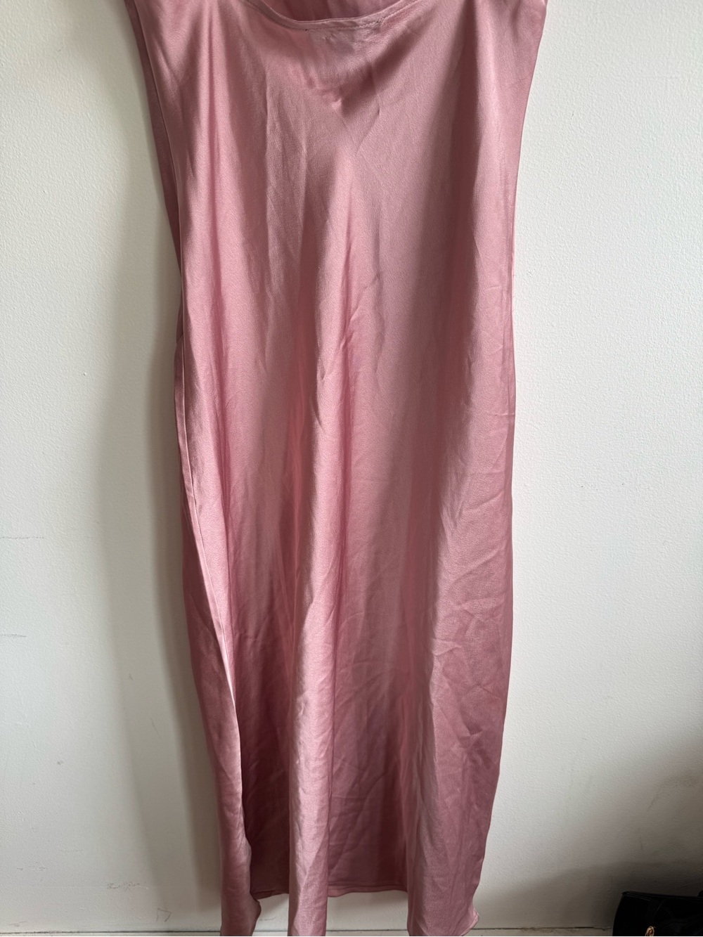 Paper Heart Pink Satin Slip Dress Cowl Neck Midi Dress Medium - Picture 7 of 11